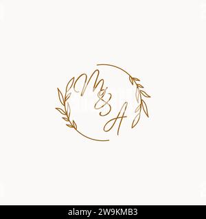 MA wedding initials logo design ideas Stock Vector