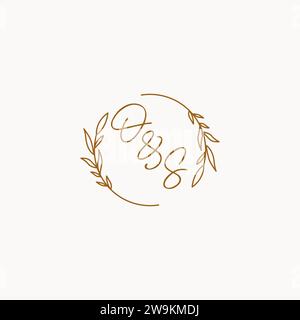 OS wedding initials logo design ideas Stock Vector