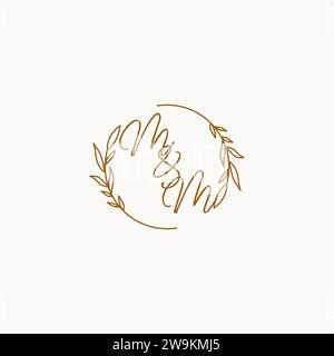 MM wedding initials logo design ideas Stock Vector