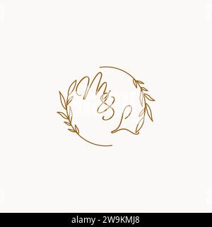 ML wedding initials logo design ideas Stock Vector