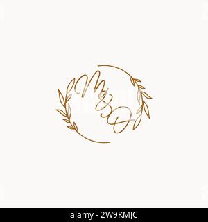 MO wedding initials logo design ideas Stock Vector