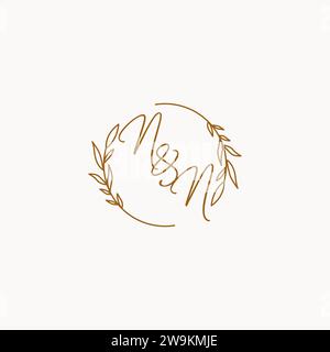 NN wedding initials logo design ideas Stock Vector