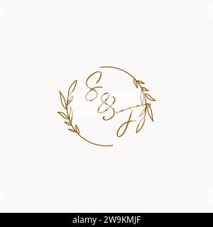 SF wedding initials logo design ideas Stock Vector