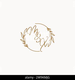 MX wedding initials logo design ideas Stock Vector