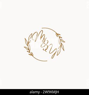 MY wedding initials logo design ideas Stock Vector