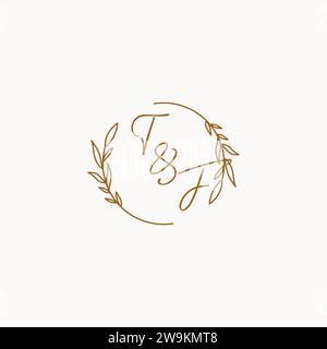 TF wedding initials logo design ideas Stock Vector