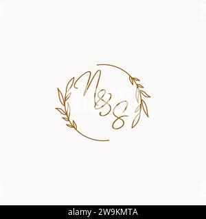 NS wedding initials logo design ideas Stock Vector