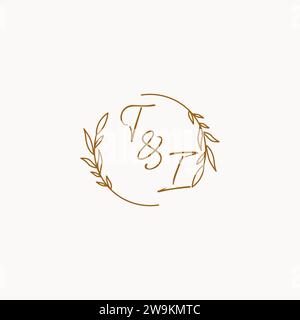 TI wedding initials logo design ideas Stock Vector