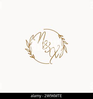 NX wedding initials logo design ideas Stock Vector