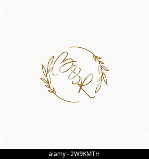 BR wedding initials logo design ideas Stock Vector