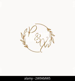 PX wedding initials logo design ideas Stock Vector