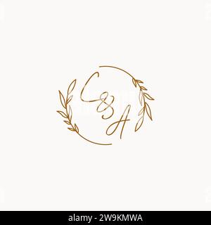 CA wedding initials logo design ideas Stock Vector