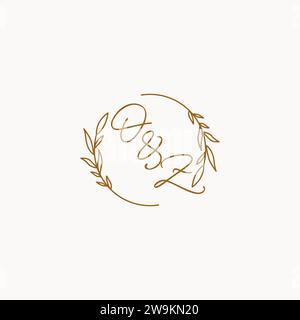 OZ wedding initials logo design ideas Stock Vector
