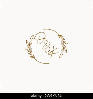 OK wedding initials logo design ideas Stock Vector