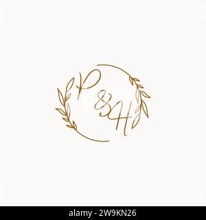 PH wedding initials logo design ideas Stock Vector