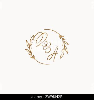 QA wedding initials logo design ideas Stock Vector