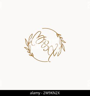 BX wedding initials logo design ideas Stock Vector