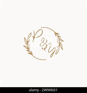 PY wedding initials logo design ideas Stock Vector