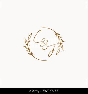 CF wedding initials logo design ideas Stock Vector