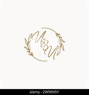 UU wedding initials logo design ideas Stock Vector