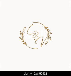 CV wedding initials logo design ideas Stock Vector