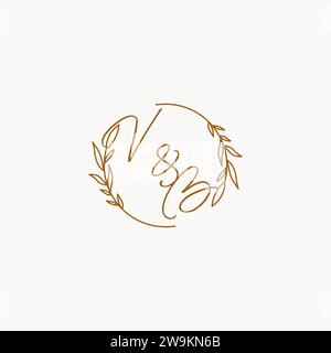 VB wedding initials logo design ideas Stock Vector