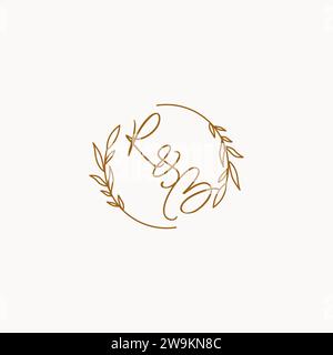 RB wedding initials logo design ideas Stock Vector