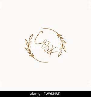 CK wedding initials logo design ideas Stock Vector