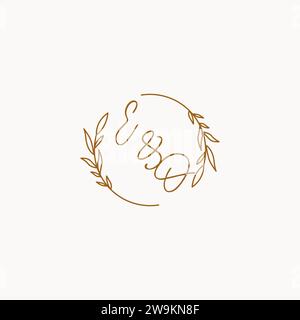 EO wedding initials logo design ideas Stock Vector