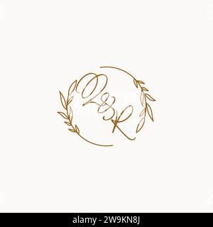 QR wedding initials logo design ideas Stock Vector