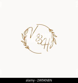 VH wedding initials logo design ideas Stock Vector