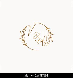 VW wedding initials logo design ideas Stock Vector