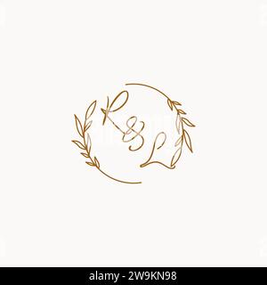 RL wedding initials logo design ideas Stock Vector