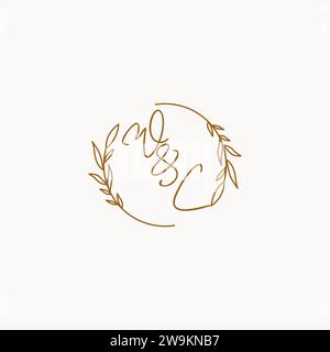 WC wedding initials logo design ideas Stock Vector