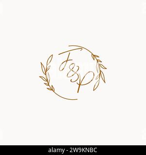 FP wedding initials logo design ideas Stock Vector