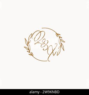 QX wedding initials logo design ideas Stock Vector