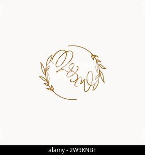 QW wedding initials logo design ideas Stock Vector