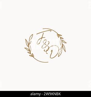 FD wedding initials logo design ideas Stock Vector