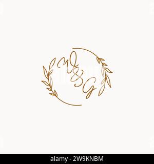 WG wedding initials logo design ideas Stock Vector