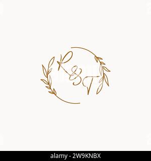 RT wedding initials logo design ideas Stock Vector