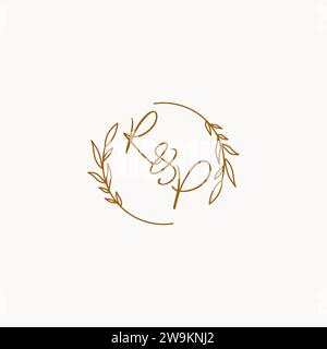 RP wedding initials logo design ideas Stock Vector