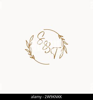 ST wedding initials logo design ideas Stock Vector
