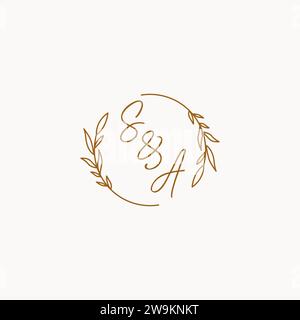 SA wedding initials logo design ideas Stock Vector