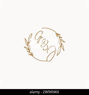GJ wedding initials logo design ideas Stock Vector