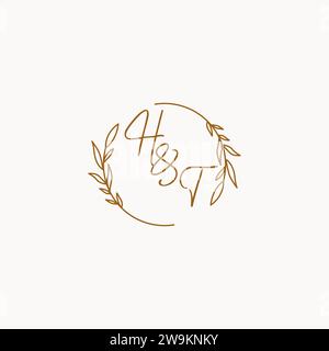 HT wedding initials logo design ideas Stock Vector