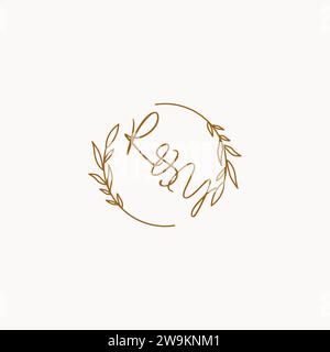 RY wedding initials logo design ideas Stock Vector