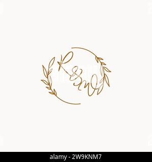 RW wedding initials logo design ideas Stock Vector