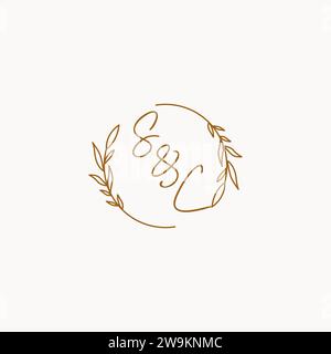 SC wedding initials logo design ideas Stock Vector