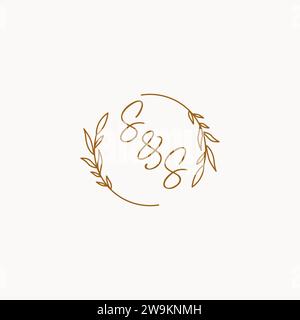 SS wedding initials logo design ideas Stock Vector