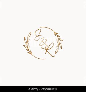 SR wedding initials logo design ideas Stock Vector